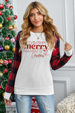 Joyeux Noël Sweartshirt pour femme Buffalo Plaid Xmas Pullover Top