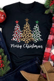 T-shirts décontractés à manches longues pour femmes, léopard, Noël, Noël