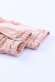 LC8512530-10-S, LC8512530-10-M, LC8512530-10-L, LC8512530-10-XL, LC8512530-10-2XL, Pink Women's Distressed Fringed Cropped Denim Jacket Long Sleeve Trucker Jacket