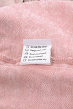 LC8512530-10-S, LC8512530-10-M, LC8512530-10-L, LC8512530-10-XL, LC8512530-10-2XL, Pink Women's Distressed Fringed Cropped Denim Jacket Long Sleeve Trucker Jacket