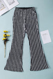 LC77253-11-S, LC77253-11-M, LC77253-11-L, LC77253-11-XL, LC77253-11-2XL, Gray Sequin Stripe High Waist Flare Pants