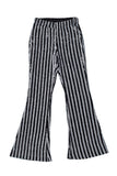 LC77253-11-S, LC77253-11-M, LC77253-11-L, LC77253-11-XL, LC77253-11-2XL, Gray Sequin Stripe High Waist Flare Pants