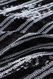 LC77253-11-S, LC77253-11-M, LC77253-11-L, LC77253-11-XL, LC77253-11-2XL, Gray Sequin Stripe High Waist Flare Pants