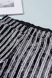 LC77253-11-S, LC77253-11-M, LC77253-11-L, LC77253-11-XL, LC77253-11-2XL, Gray Sequin Stripe High Waist Flare Pants