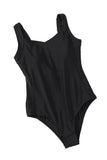 LC442787-102-S, LC442787-102-M, LC442787-102-L, LC442787-102-XL, LC442787-102-2XL, Black Women's One Piece Swimsuit Striped Pattern Print Sleeveless Bathing Suit