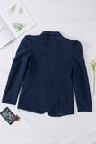 LC852380-5-S, LC852380-5-M, LC852380-5-L, LC852380-5-XL, LC852380-5-2XL, LC852380-5-XS, Blue Womens Casual Blazers Puff Sleeve Open Front Work Suit