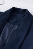 LC852380-5-S, LC852380-5-M, LC852380-5-L, LC852380-5-XL, LC852380-5-2XL, LC852380-5-XS, Blue Womens Casual Blazers Puff Sleeve Open Front Work Suit