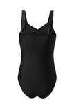LC442787-2-S, LC442787-2-M, LC442787-2-L, LC442787-2-XL, LC442787-2-2XL, Black Women's One Piece Swimsuit Striped Pattern Print Sleeveless Bathing Suit