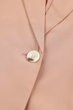 LC852375-10-S, LC852375-10-M, LC852375-10-L, LC852375-10-XL, LC852375-10-2XL, Pink Womens Casual Blazers Lapel Collar Button Work Office Jackets