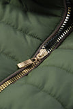 LC85117-9XXL, LC85117-9XL, LC85117-9L, LC85117-9M, LC85117-9S, Broute Green Winter Coats for Women Camel Faux Fur Collar Trim Black Quilted Jacket Outerwear