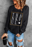 LC25313431-2-S, LC25313431-2-M, LC25313431-2-L, LC25313431-2-XL, LC25313431-2-2XL, Black Women Thankful Thanksgiving Day Tees Long Sleeve Sweatshirt