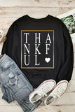 LC25313431-2-S, LC25313431-2-M, LC25313431-2-L, LC25313431-2-XL, LC25313431-2-2XL, Black Women Thankful Thanksgiving Day Tees Long Sleeve Sweatshirt