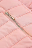 LC85117-10-XXL, LC85117-10-XL, LC85117-10-L, LC85117-10-M, LC85117-10-S, LC85117-10-2XL, powder pink Winter Coats for Women Camel Faux Fur Collar Trim Black Quilted Jacket Outerwear