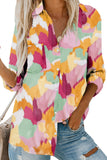 Striped Long Sleeve Top Button Down Shirt For Women