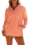 LC25311926-14-S, LC25311926-14-M, LC25311926-14-L, LC25311926-14-XL, LC25311926-14-2XL, Orange Batwing Sleeve Pocketed Henley Hoodie