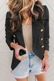 LC852446-2-S, LC852446-2-M, LC852446-2-L, LC852446-2-XL, LC852446-2-2XL, Black Womens Lapel Button Work Jackets Draped Open Front Work Suit