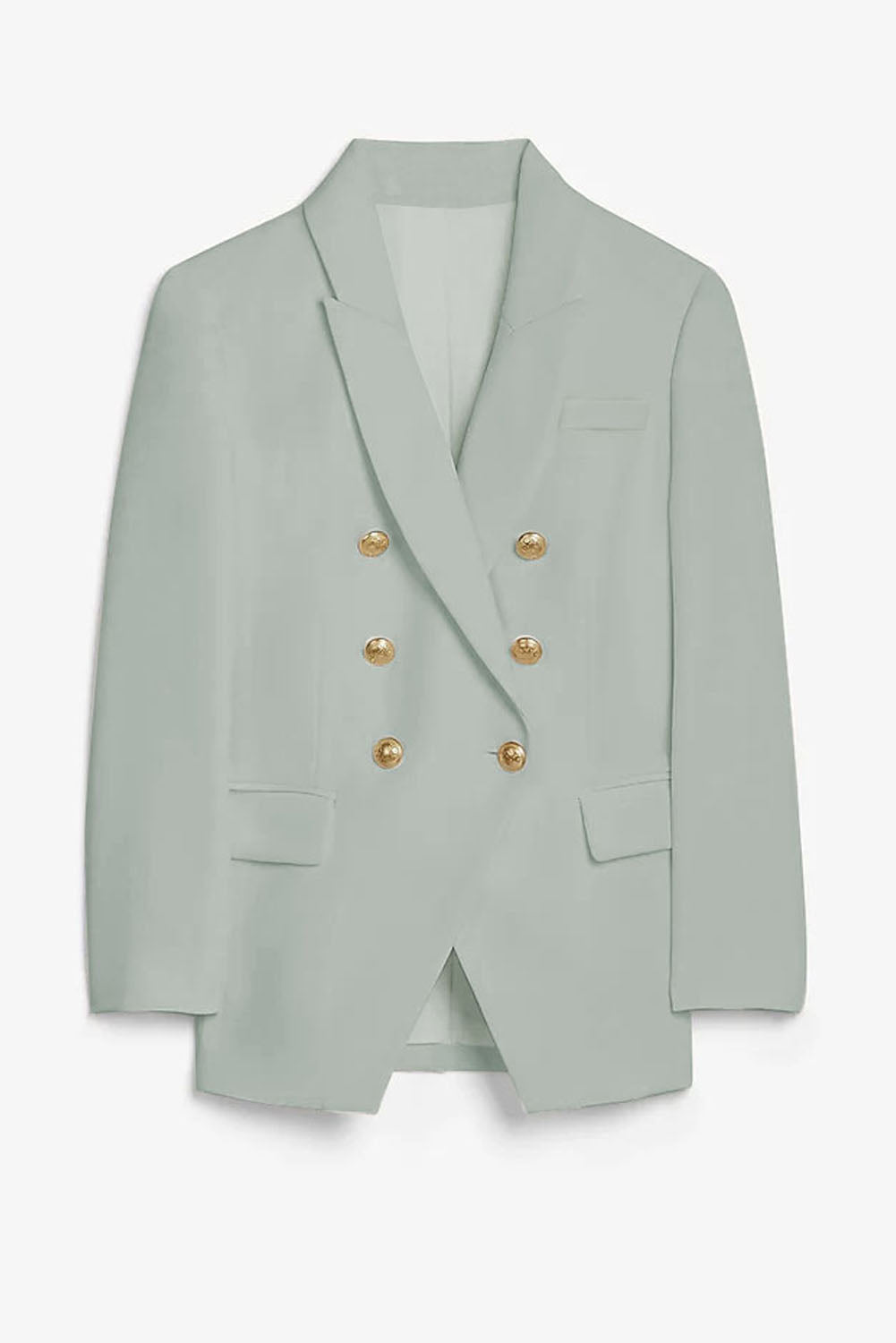 LC852446-9-S, LC852446-9-M, LC852446-9-L, LC852446-9-XL, LC852446-9-2XL, Green Womens Lapel Button Work Jackets Draped Open Front Work Suit