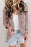 LC852446-10-S, LC852446-10-M, LC852446-10-L, LC852446-10-XL, LC852446-10-2XL, Pink Womens Lapel Button Work Jackets Draped Open Front Work Suit