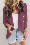 LC852446-108-S, LC852446-108-M, LC852446-108-L, LC852446-108-XL, LC852446-108-2XL, Purple Womens Lapel Button Work Jackets Draped Open Front Work Suit