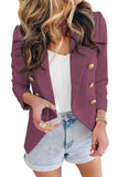 LC852446-108-S, LC852446-108-M, LC852446-108-L, LC852446-108-XL, LC852446-108-2XL, Purple Womens Lapel Button Work Jackets Draped Open Front Work Suit