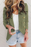 LC852446-109-S, LC852446-109-M, LC852446-109-L, LC852446-109-XL, LC852446-109-2XL, Green Womens Lapel Button Work Jackets Draped Open Front Work Suit