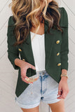 LC852446-209-S, LC852446-209-M, LC852446-209-L, LC852446-209-XL, LC852446-209-2XL, Green Womens Lapel Button Work Jackets Draped Open Front Work Suit