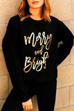 LC25313616-2-S, LC25313616-2-M, LC25313616-2-L, LC25313616-2-XL, LC25313616-2-2XL, Black  Christmas Sweatshirts for Women Merry & Bright Long Sleeve Shirts