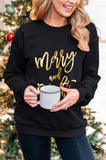 LC25313616-2-S, LC25313616-2-M, LC25313616-2-L, LC25313616-2-XL, LC25313616-2-2XL, Black  Christmas Sweatshirts for Women Merry & Bright Long Sleeve Shirts