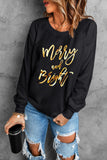 LC25313616-2-S, LC25313616-2-M, LC25313616-2-L, LC25313616-2-XL, LC25313616-2-2XL, Black  Christmas Sweatshirts for Women Merry & Bright Long Sleeve Shirts