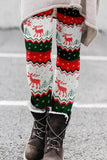 LC761223-103-S, LC761223-103-M, LC761223-103-L, LC761223-103-XL, LC761223-103-2XL, Red Reindeer Snowflake Christmas Leggings Tights Womens High Waist Yoga Pants 