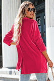 LC852449-6-S, LC852449-6-M, LC852449-6-L, LC852449-6-XL, Rose Women Velvet Blazer Jacket Relaxed fit Casual Outerwear