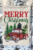 Merry Christmas Garden Flag Xmas Tree Truck Graphic Holiday Outdoor Decoration