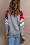 Merry Christmas Y'all Plaid Striped T-Shirt Xmas Holiday Long Sleeve Top