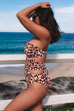 LC443447-20-S, LC443447-20-M, LC443447-20-L, LC443447-20-XL, Halter O-rings Hollow-out Bathing Suit Leopard One Piece Swimsuit