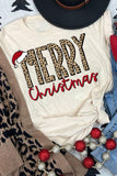 MERRY Christmas Shirts for Womens Crew Neck Graphic Tee