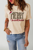 Chemises de Noël MERRY pour femmes T-shirt graphique à col rond