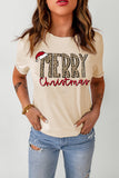 MERRY Christmas Shirts for Womens Crew Neck Graphic Tee