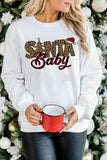 Sweat-shirt de Noël Santa Baby pour femme à encolure ras du cou