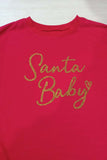 Sweat-shirt de Noël Femme Rouge Santa Baby Glitter Funny Pullover Top