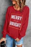 Merry And Bright Sweatshirts Casual Xmas Long Sleeve Tops