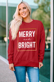 Merry And Bright Sweatshirts Casual Xmas Long Sleeve Tops