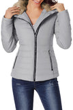 LC85117-1011-2XL, LC85117-1011-L, LC85117-1011-M, LC85117-1011-S, LC85117-1011-XL, Glacier Grey Winter Coats for Women Camel Faux Fur Collar Trim Black Quilted Jacket Outerwear