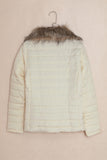 LC85117-15-XXL, LC85117-15-XL, LC85117-15-L, LC85117-15-M, LC85117-15-S, LC85117-15-2XL, Beige Winter Coats for Women Camel Faux Fur Collar Trim Black Quilted Jacket Outerwear