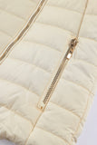 LC85117-15-XXL, LC85117-15-XL, LC85117-15-L, LC85117-15-M, LC85117-15-S, LC85117-15-2XL, Beige Winter Coats for Women Camel Faux Fur Collar Trim Black Quilted Jacket Outerwear