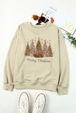 Merry Christmas Sweatshirt for Women Leopard Tree Shirt Pullover