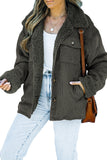 LC8512416-11-S, LC8512416-11-M, LC8512416-11-L, LC8512416-11-XL, LC8512416-11-2XL, Gray Corduroy Winter Warm Jackets Fleece Lining Shacket Coats Outwear