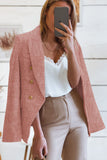 LC852370-10-S, LC852370-10-M, LC852370-10-L, LC852370-10-XL, LC852370-10-2XL, Pink Double Breasted Lapel Blazers Women's Casual Office Long Sleeve Jacket