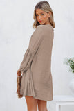 LC2552553-16-S, LC2552553-16-M, LC2552553-16-L, LC2552553-16-XL, LC2552553-16-2XL, Khaki Womens Long Sleeve Oversized Blouses Tops Button Up Bishop Sleeve Shirt