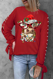 Christmas Cow T Shirts for Women Xmas Holiday Casual Blouse