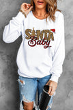 Santa Baby Christmas Sweatshirt Womens Crewneck Pullover Top